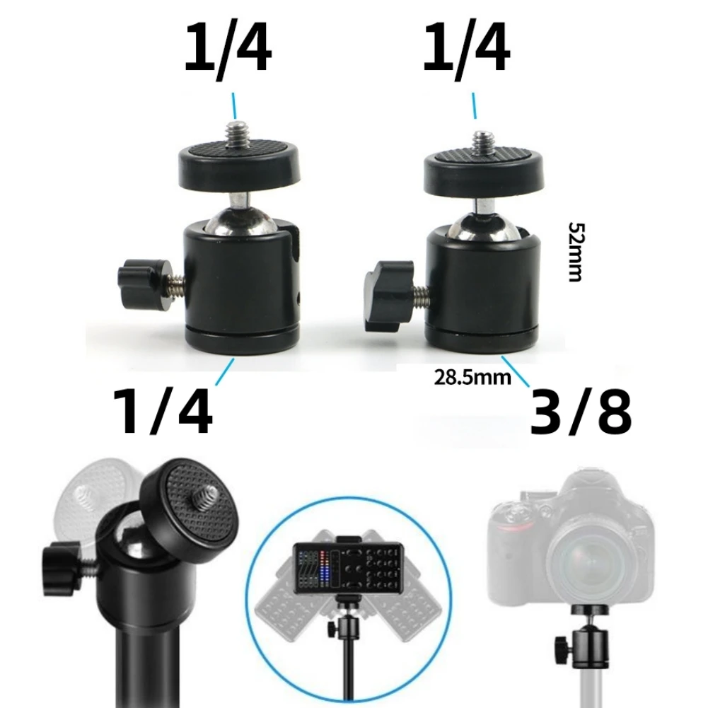 Ball Head Mount Adapter Ballhead Clamp Ball Adapter 1/4&3/8 Screw For DSLR Camera Mic Stand Camera Accessories camera ball head mount