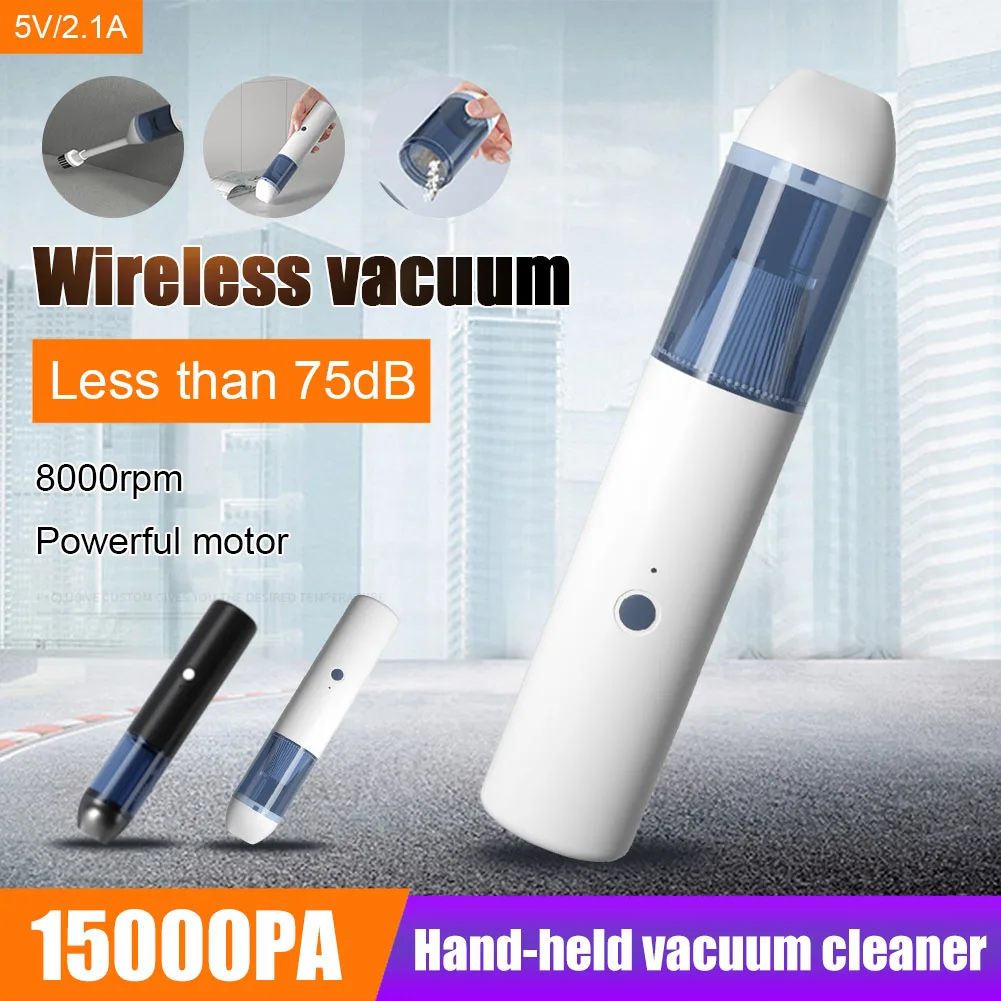 

15000PA Portable Wireless Car Vacuum Cleaner Rechargeable Hand-held Vacuum Washable Filter Dry Wet Use For Car Home Office