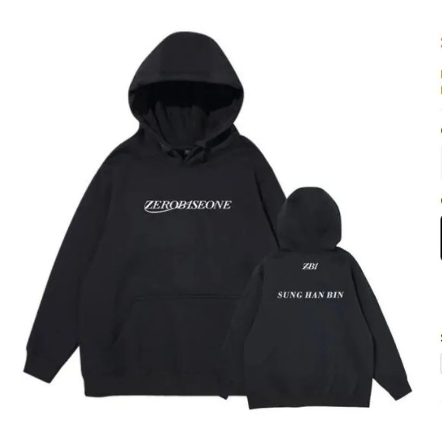 男性と女性のための特大のKpopパーカー、zerobasone abum特大の