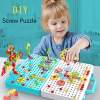 Drill Screw Nut Puzzles Kids Toys Pretend Play Tool Electric Drill Disassembly Assembly Children Drill 3D Puzzle Toys For Boy 2