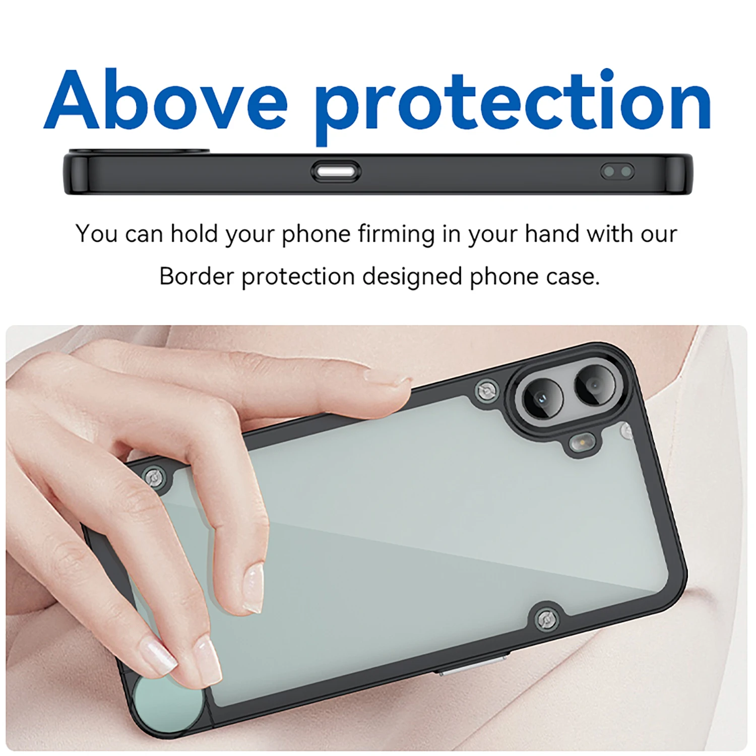 Clear Fashion Shockproof Phone Case with Fall Protection