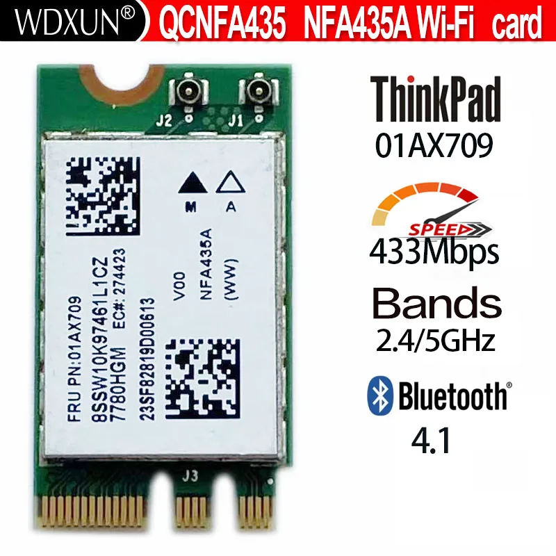 para Lenovo Ideapad 51015ikb E31 E470 Fru 01ax709 Nfa435a Qcnfa435 ac 2.4g & 5g Ngff 802.11ac Wifi Mais Bluetooth 4.1