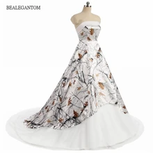 

Bealegantom 2022 Camo Sweetheart Embroidery Satin Wedding Dresses Beaded Lace Up Bridal Gowns Vestido De Novia