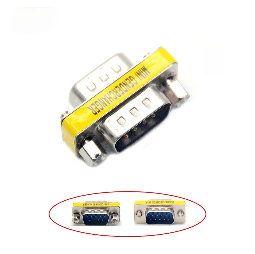 

D-Sub DB9 Connector 9pin Male To Male Adapter Gender Changer Serial RS232 Coupler Straight Converter