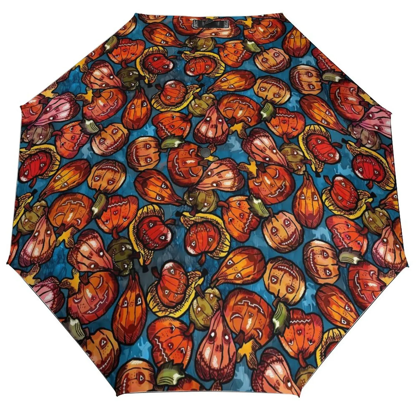 

Зонт-тыква и призрак с принтом на Хэллоуин