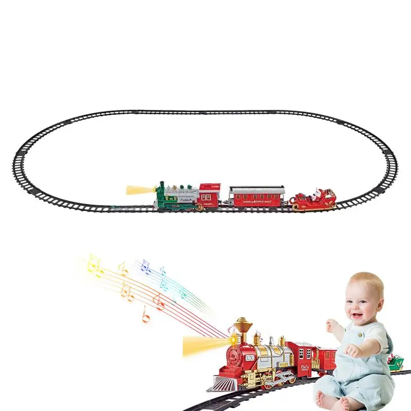 

Train Set For Christmas Realistic Light & Sound Train Set Electric Train Toys Birthday Holiday Anniversary Christmas Gift For