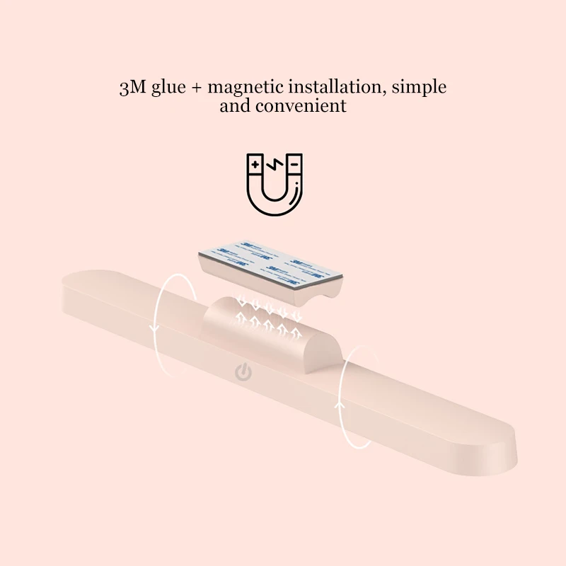 LED 5V USB 책 조명 눈 보호 터치 스위치 테이블 책상 램프 휴대용 매달려 자기 메이크업 거울 허영 빛