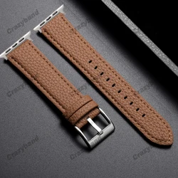 Lychee Pattern Leather Business Band - S10 - 46mm(42 - 44mm) (Brown)