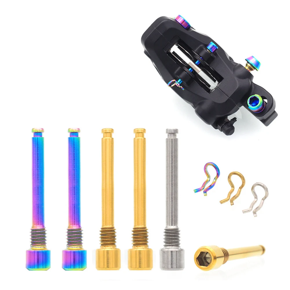 

Bicycle Hydraulic Disc Brake Pad Bolts M4 Titanium Alloy Fixing Pin Inserts Caliper Screws Retainer Pin Cycling Bike Accessories