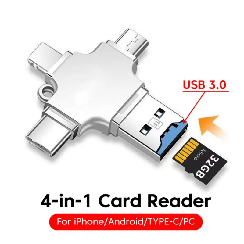 4In1SDTFMemoryCardOTGAdapterForIPhoneAndroidWindowsLinux