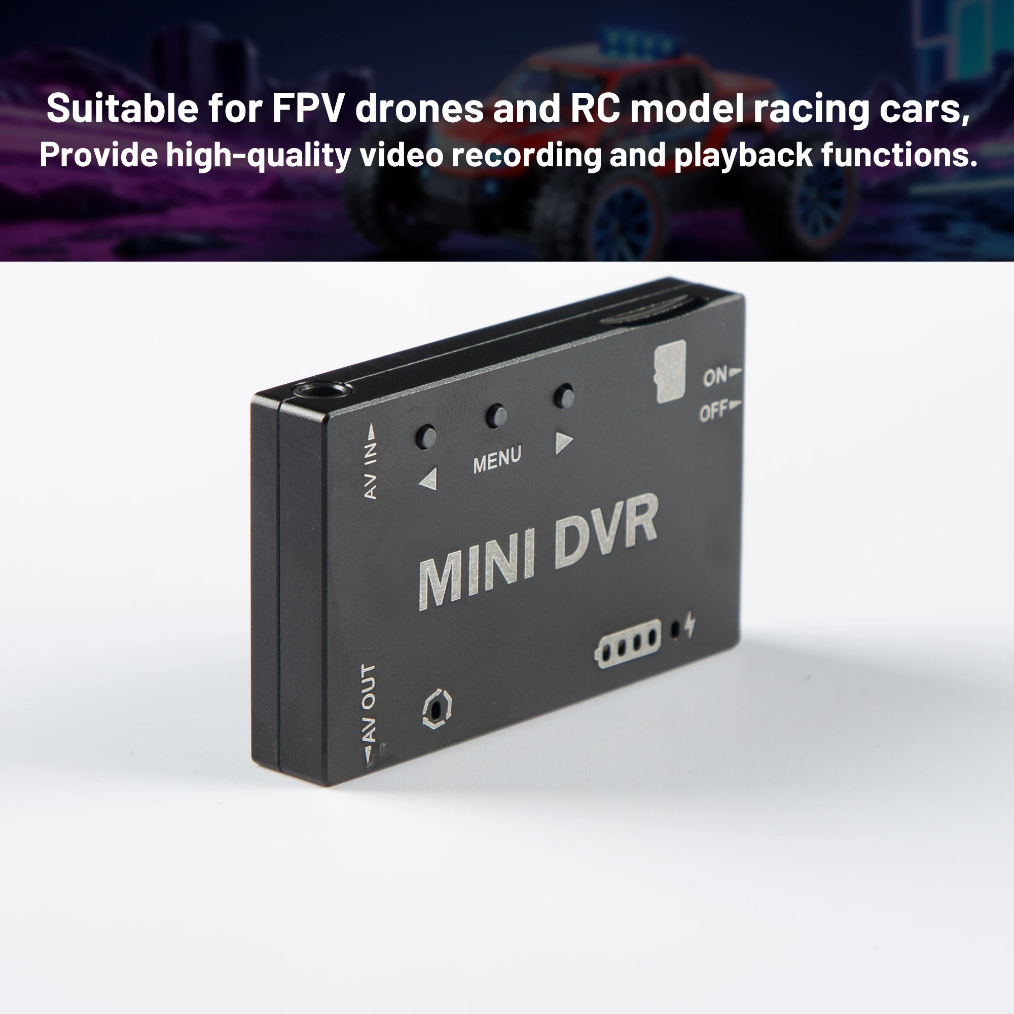 Boîte de la Mini DVR FPV caméra pour drone enfant avec accessoires, enregistrement HD 720p et carte 32Go