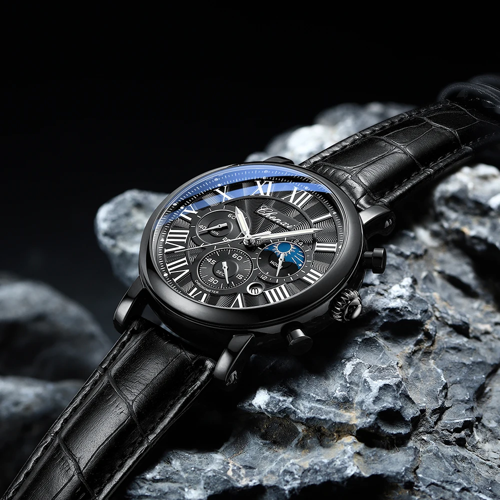 Chenxi Relógios Homem Topo Marca de Luxo Pulseira de Couro Data Relógio de Quartzo Masculino Cronógrafo à Prova Impermeável Água Relógio Masculino Negócios Moda Novo - Image 6