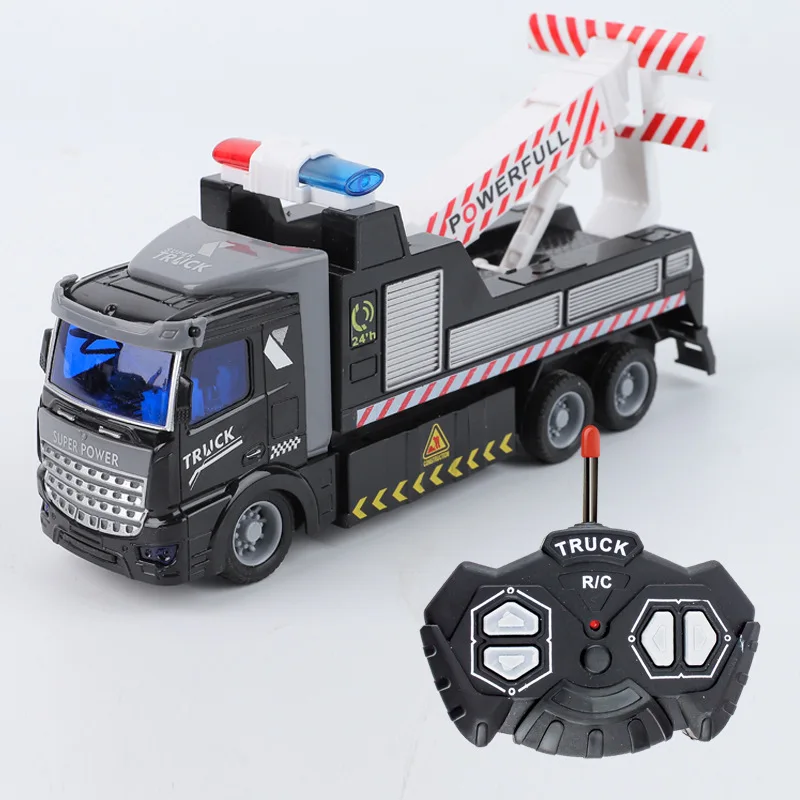 RC Truck 1:48 Remote Control Engineering Rescue Vehicle Trailer 2.4GHz Radio Controlled Cars Toys for Boys Kids Children's Gifts 4