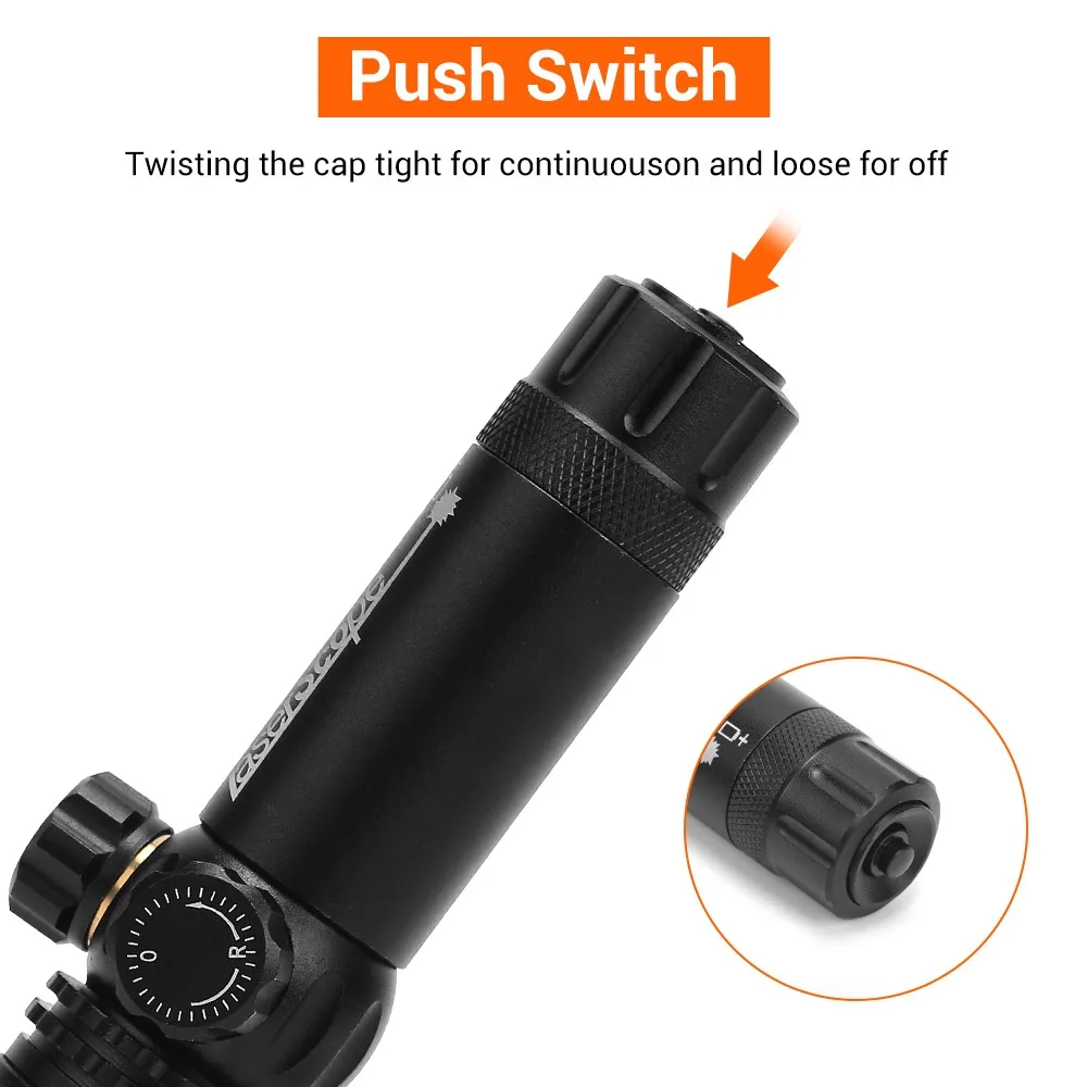Tactical Laser Sight Green Red Dot Laser Adjustable Pointer Red Dot Rifle Scope with Remote Press Switch Hunting Accessory