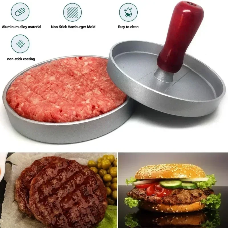 1 pc Burger Press Meatball Maker Patty Maker Aluminum Non-Stick Hamburger Mold Hamburger Press Meat Tenderizer Kitchen Tools