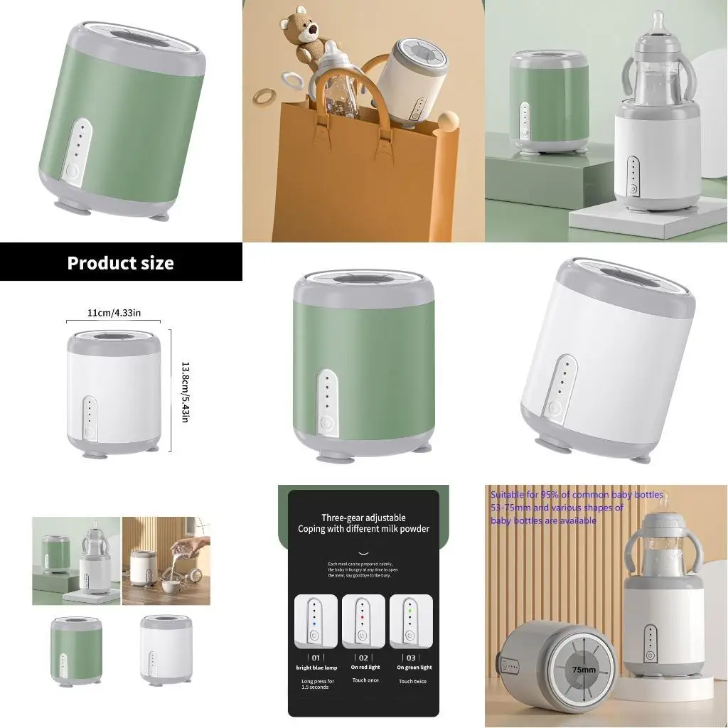 Upgrades Baby Bottle Mixer Versatile Baby Bottle Shaker USB Charging Milk Shaker Bottle Shaker for Travel Parents L8RB