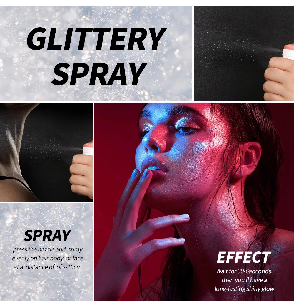 Julystar Facial Brightening Body Foundation Make-up Waterproof Highlight Liquid Spray Female Makeup Travel Portable Cosmetics