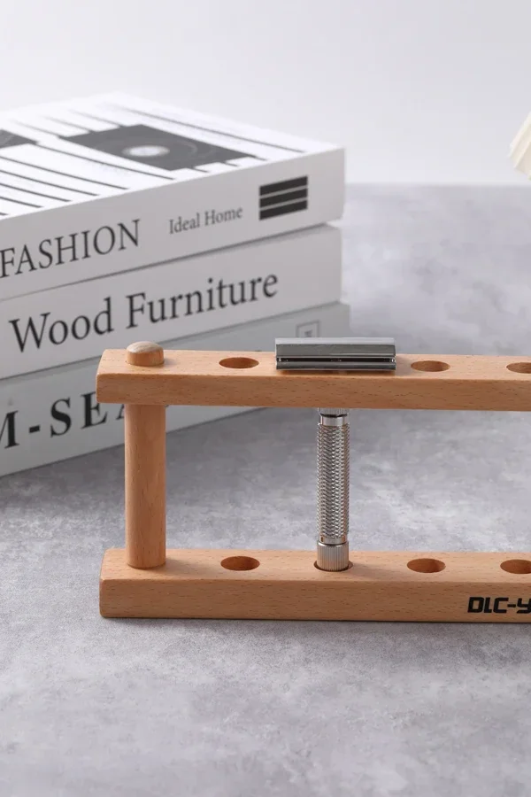 YAQi Weihnachtsgeschenk YAQi Rasiererhalter aus Buchenholz für Sicherheitsrasierer – Detail 10