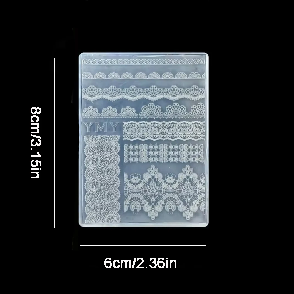 3D 실리콘 네일 몰드 DIY 릴리프 레이스 리본 템플릿 네일 쥬얼리 공예 투명 네일 몰드 네일 아트 액세서리