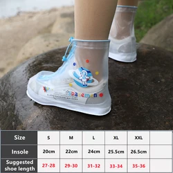 Children's Waterproof Non-Slip Reusable Rain Shoe Covers - XXL(Insole 26.5 cm) (Astronaut)