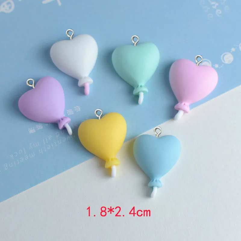 Cute Resin Heart Charms for Jewelry Making, Pastel Heart Charms