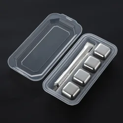 Stainless Steel Reusable Ice Cubes Set - Premium Cooler Rocks (4pc)