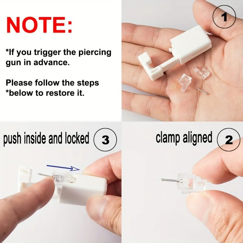 Disposable Ear Nose Piercing Jewelry Kit With Heart Star Replacement Nose Rings Studs
