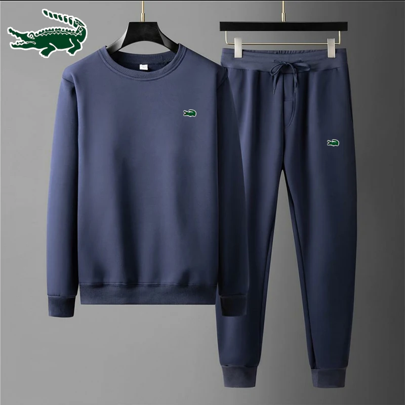 Cartelo 2023 New High-quality Men's Leisure Sports Round Neck Hoodless Sweater Pullover+outdoor Running Pants Set