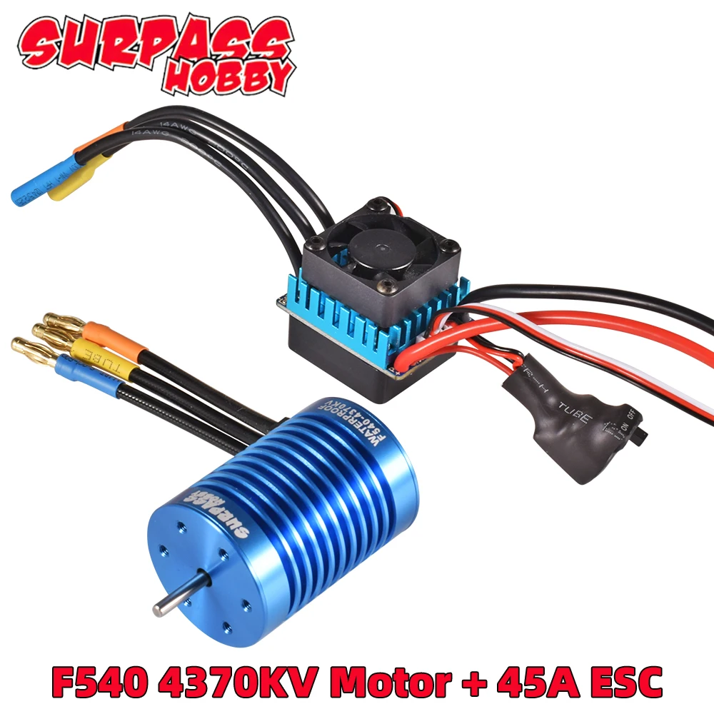 

SURPASS HOBBY F540 4370KV Waterproof Brushless Motor with 45A ESC Combo for 1/10