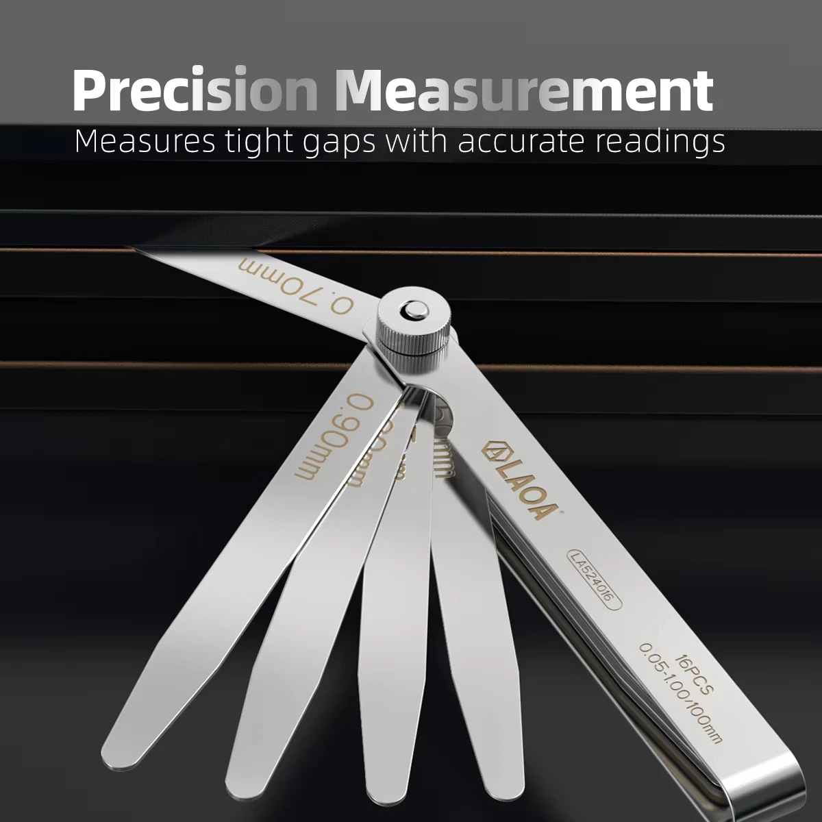 LAOA Feeler Gauge Metric 0.02-1mm Thickness Gauge Set For Measure Sheet Blades Valves Foliage of Valves Spark Plug Gap
