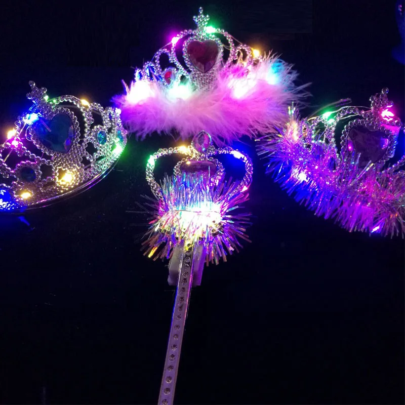 Baguette Magique Lumineuse LED Pour Fille - Jouet Féérique Pour Princesse, Halloween, Cosplay - Longueur 35 Cm