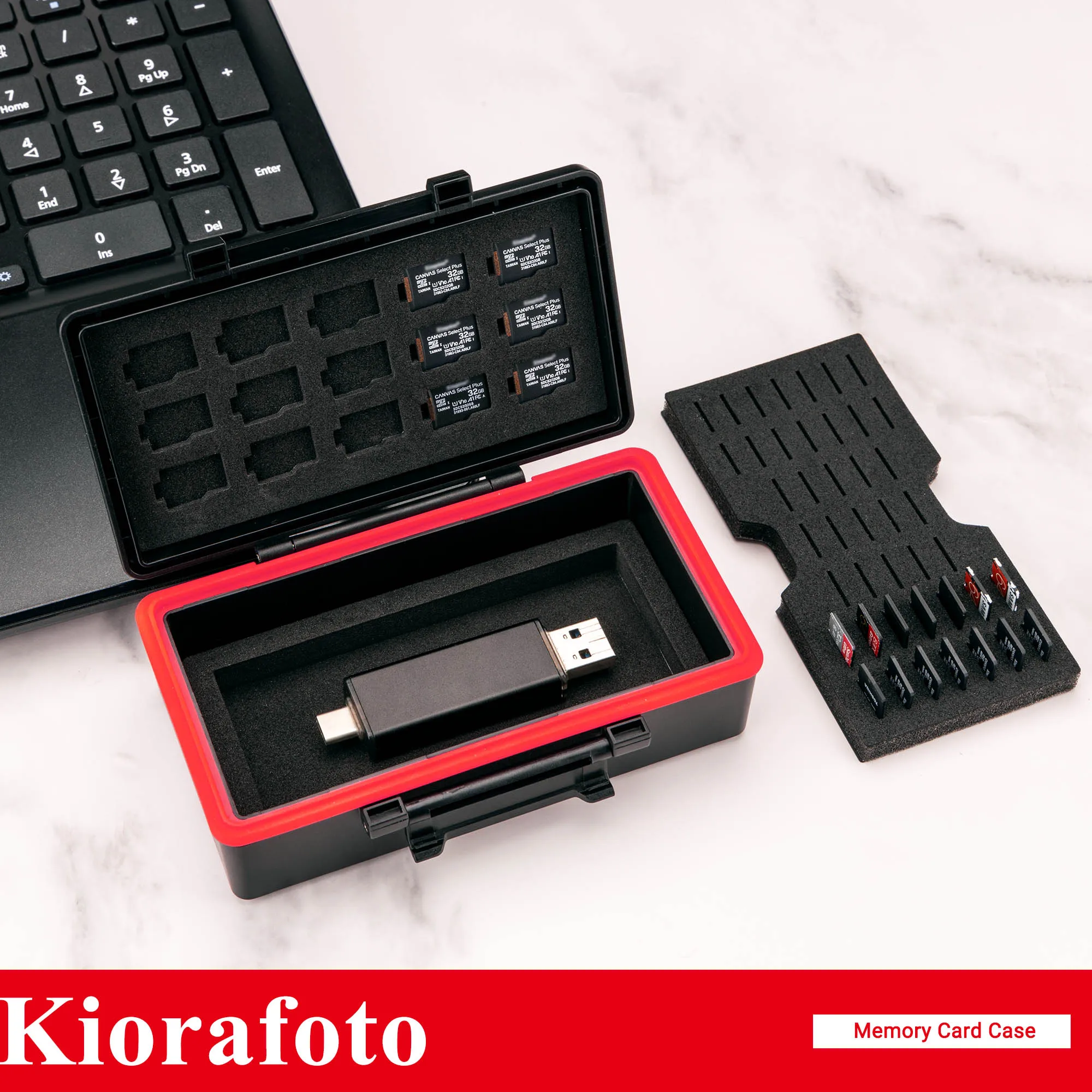 Card Organizer, Storage Box, Game, Micro SD, MSD, TF, 58 Slots