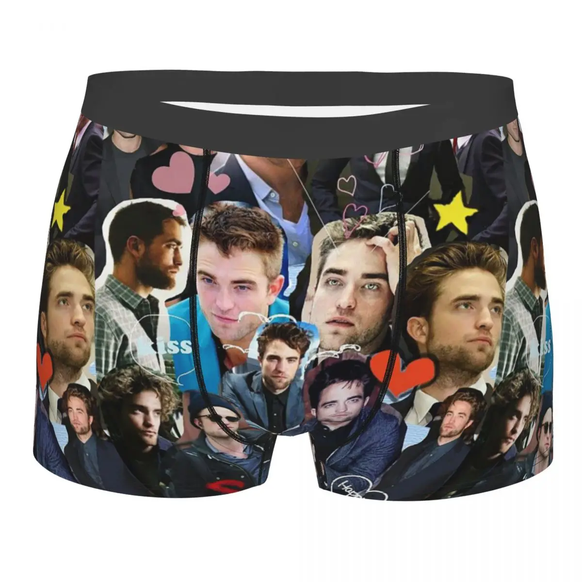 

Humor Boxer Robert Pattinson Shorts Panties Men Underwear The Twilight Saga Movie Breathable Underpants for Homme Plus Size