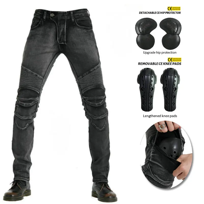 Volero Men's Motorcycle Pants Motorcycle Jeans Protective Gear Riding Travel Trousers Belt Protective Gear Retro motorcycle pants motorcycle jeans