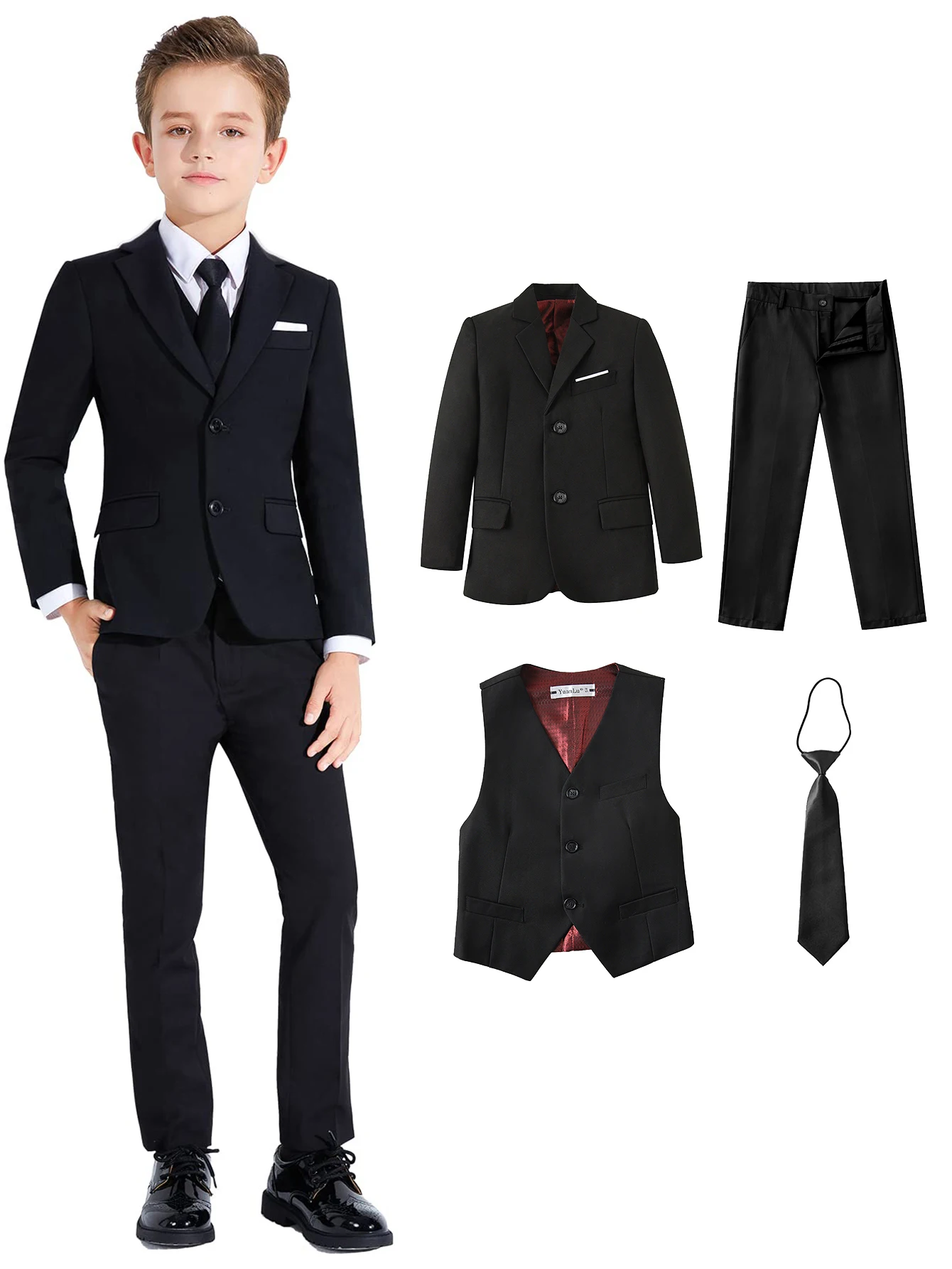 Trajes-formales-coloridos-para-ni-os-conjunto-de-ropa-ajustada-de-4 ...