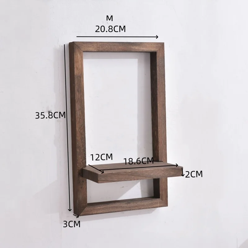 מדפי קיר צף עץ, מדפים תלויים עבור קיר אחסון ריהוט כפרי עבור חדר שינה, מטבח סלון