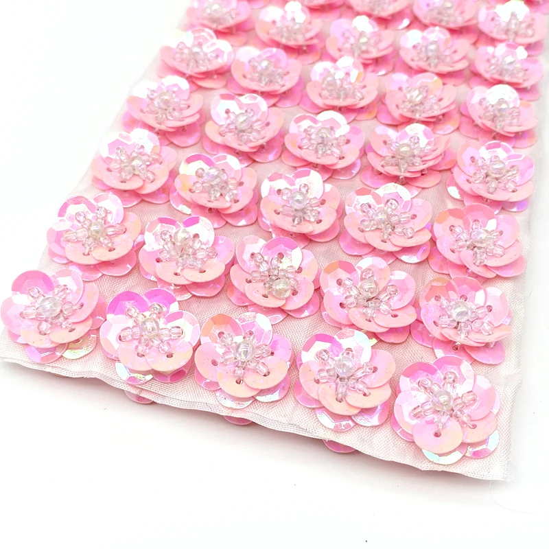 10pcs 18mm Sequin Flowers Handmade Sewing Flat Back Patches DIY Wedding Crafts Shoes Bags Garment Accessory Matte #RoLi