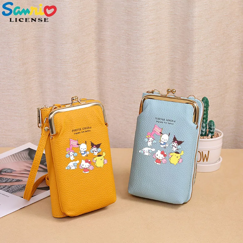 

Hello Kitty Sanrio Anime Series Cell Phone Bag Kawaii Kuromi Simple Fashion Crossbody Small Bag Students Money Clip Girls Gift