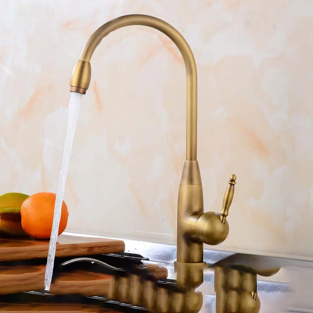 

Кухонный Смеситель для горячей и холодной воды Tianview, античный латунный Смеситель для мытья посуды, раковина для овощей, оптовая продажа