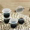 100Pcs Mini Plastic Packing Box 20-40ML Disposable Sauce Cup Round Clear Food Condiments Storage Container Box Kitchen Organizer 5