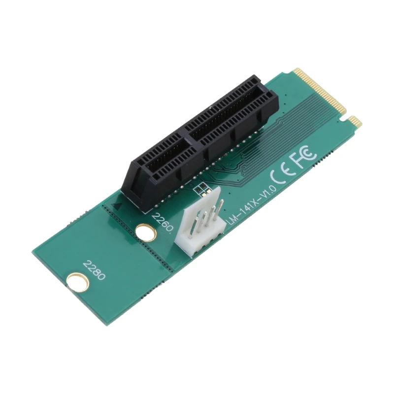 NGFF to PCI-E 4X Riser Card Adapter Power Cable with Big 4pin Power Cable for Windows/Wince Computer System