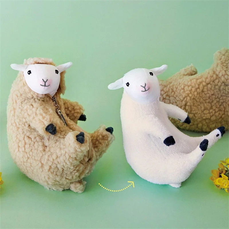 Sheep Plush Toy Internet Celebrity Shaved Animal Kawaii Lamb with Removable Clothes Plushie Gift for Kids Fan Birthday Christmas wholesale fashion toddlers sheepskin shoes moulti color kids winter snow boots lamb wool fur boots with one bows