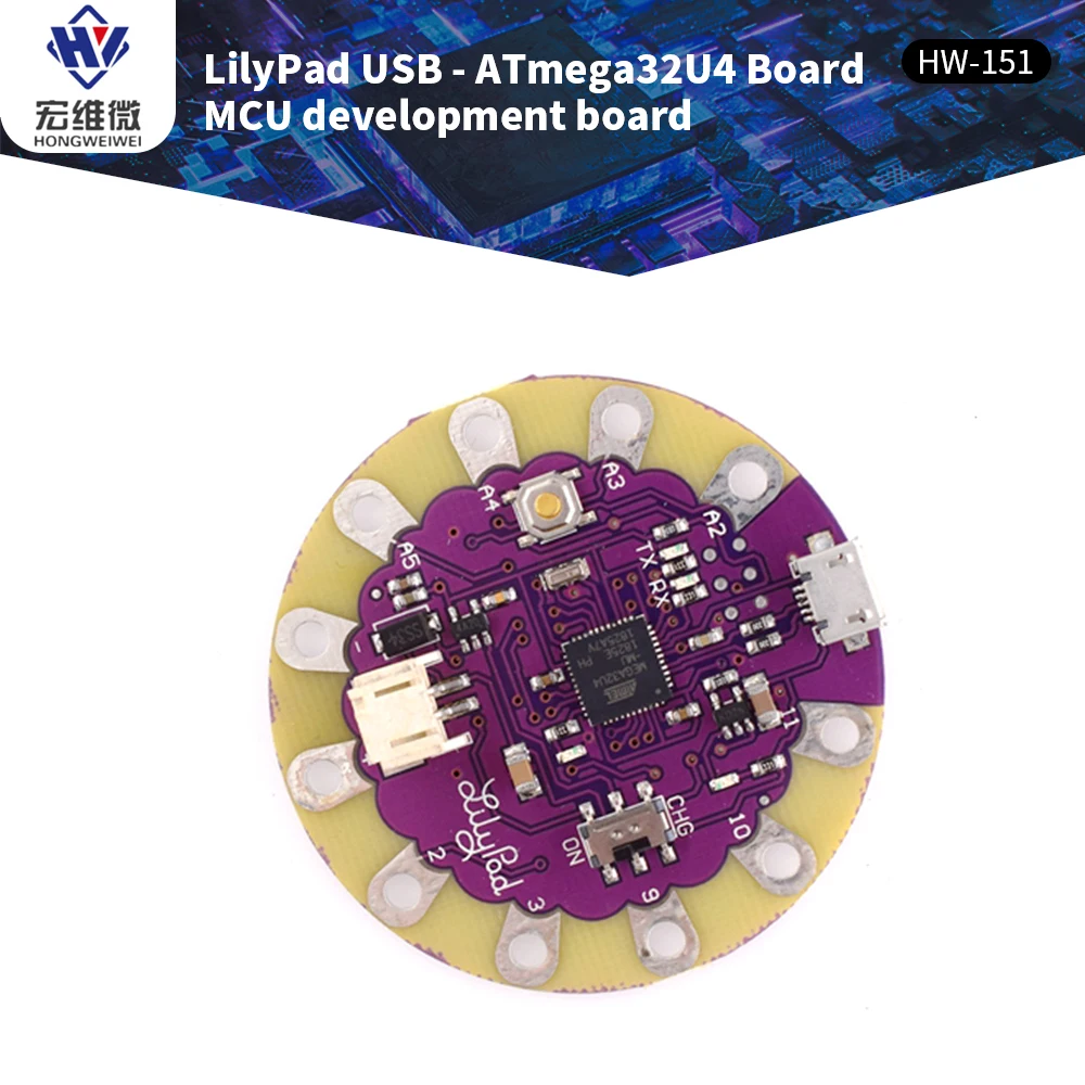 

LilyPad USB-ATMEGA32U4 MCU Development Board for Arduino Microcontroller Programmable SRAM Digispark Module