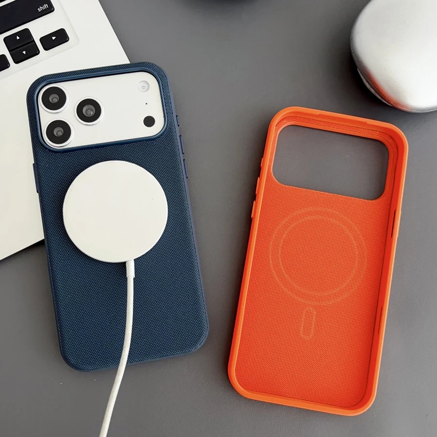 Premium Woven Magnetic Case with Wireless Charging and Anti-Drop Protection