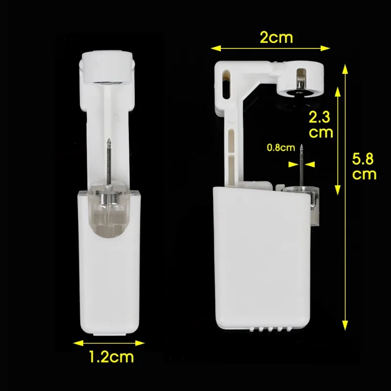 10 Sets Disposable Sterile Ear Piercing Self Nose Piercing Gun Kit Safe Comfortable No Pain Piercer Tool Machine Kit Jewelry