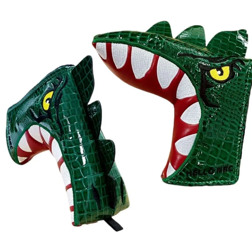 

Cartoon Golf Putter Cover Green PU Leather Golf Clubs Head Covers I-shaped Tyrannosaurus Rex Putter Protector Headcovers