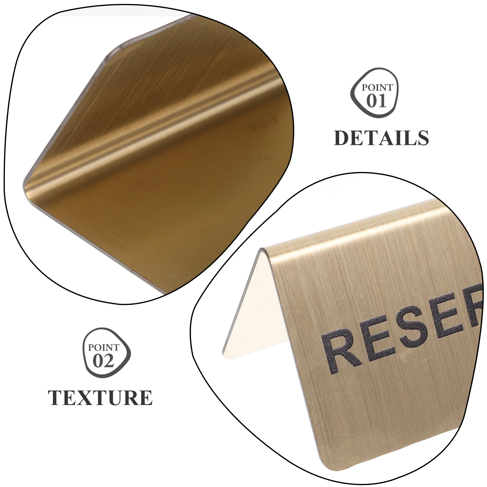 Stainless Steel Reserved Sign Wedding Table Card Restaurant Place Holder Event Banquet Marker Signs For Festive Supplies