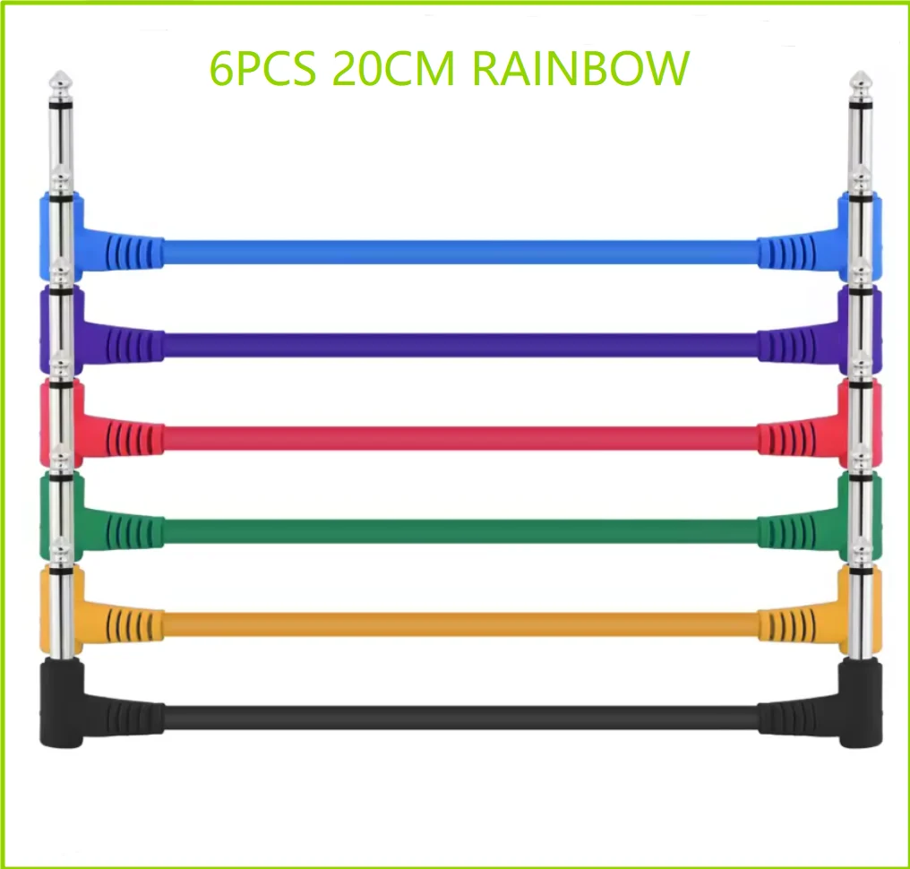 Guitar Effect Pedal Cable 6.35Mm 1/4 Inch Audio Cable 6 Right Angle Cord Copper Wire 1Pc/6Pcs