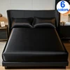 Elegant Satin Fitted Bed Fitted Sheet- Luxurious 35cm Height, Universal King/Queen Size, Adds Opulence to Your Bedroom Decor 1