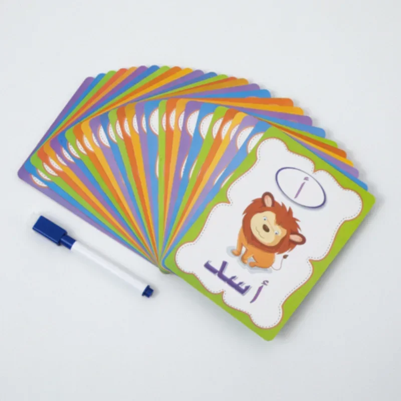 Practical Durable Erasable Learning Arabic Alphabet Cognitive Flashcards Scientific Cards Student Education Teaching Aids 3